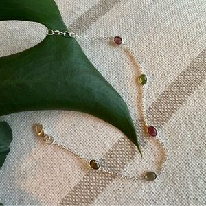 Elegant 925 Silver Tourmaline Bracelet